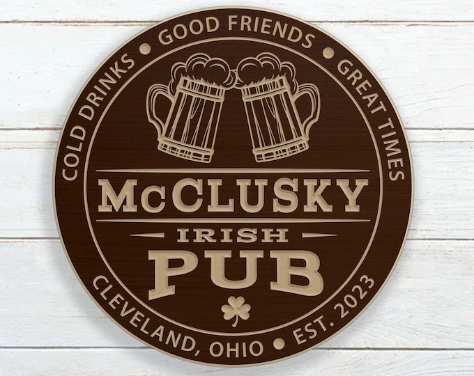 Personalized Irish Pub Bar Sign