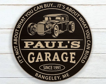 Personalized Hot Rod Garage Sign