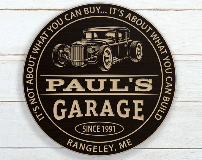 Personalized Hot Rod Garage Sign