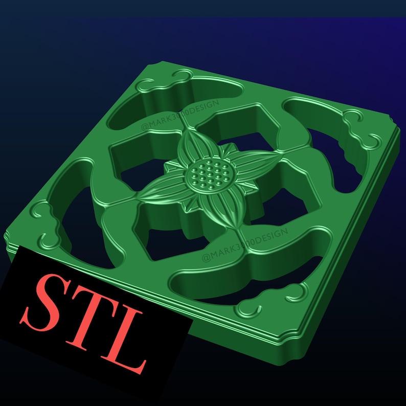 Chinese Jade Breezeway Tile Stl Etsy