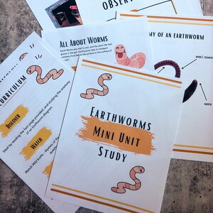 No Prep! Earth Worm Mini Unit Study
