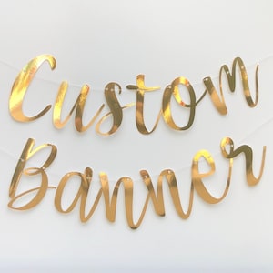 Custom Banner, Gold Custom Banner, Custom Bunting, Birthday Banner, Gold Name Bunting