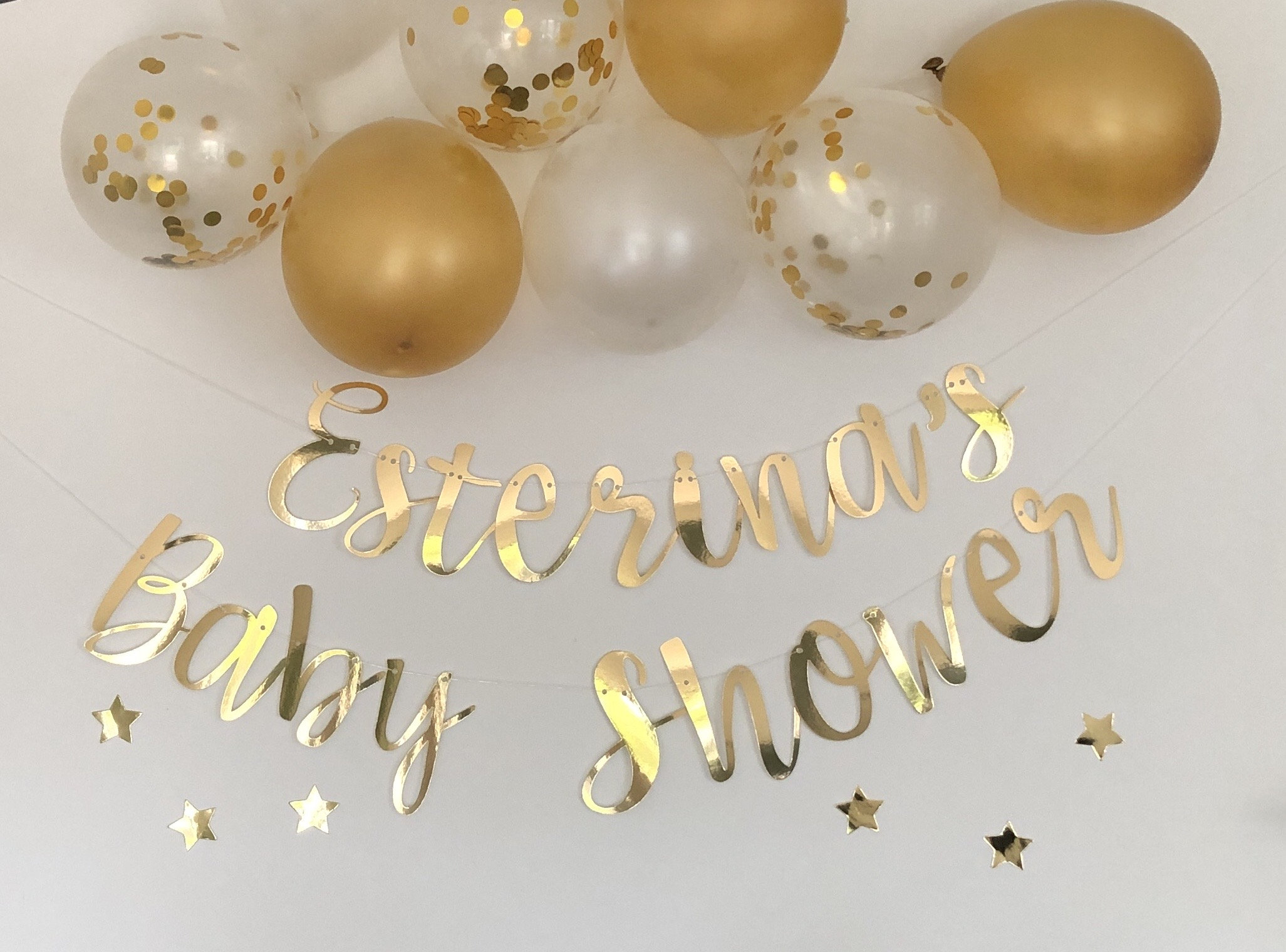 Gold Personalised any Colour Baby Shower Banner Gold Baby - Etsy UK