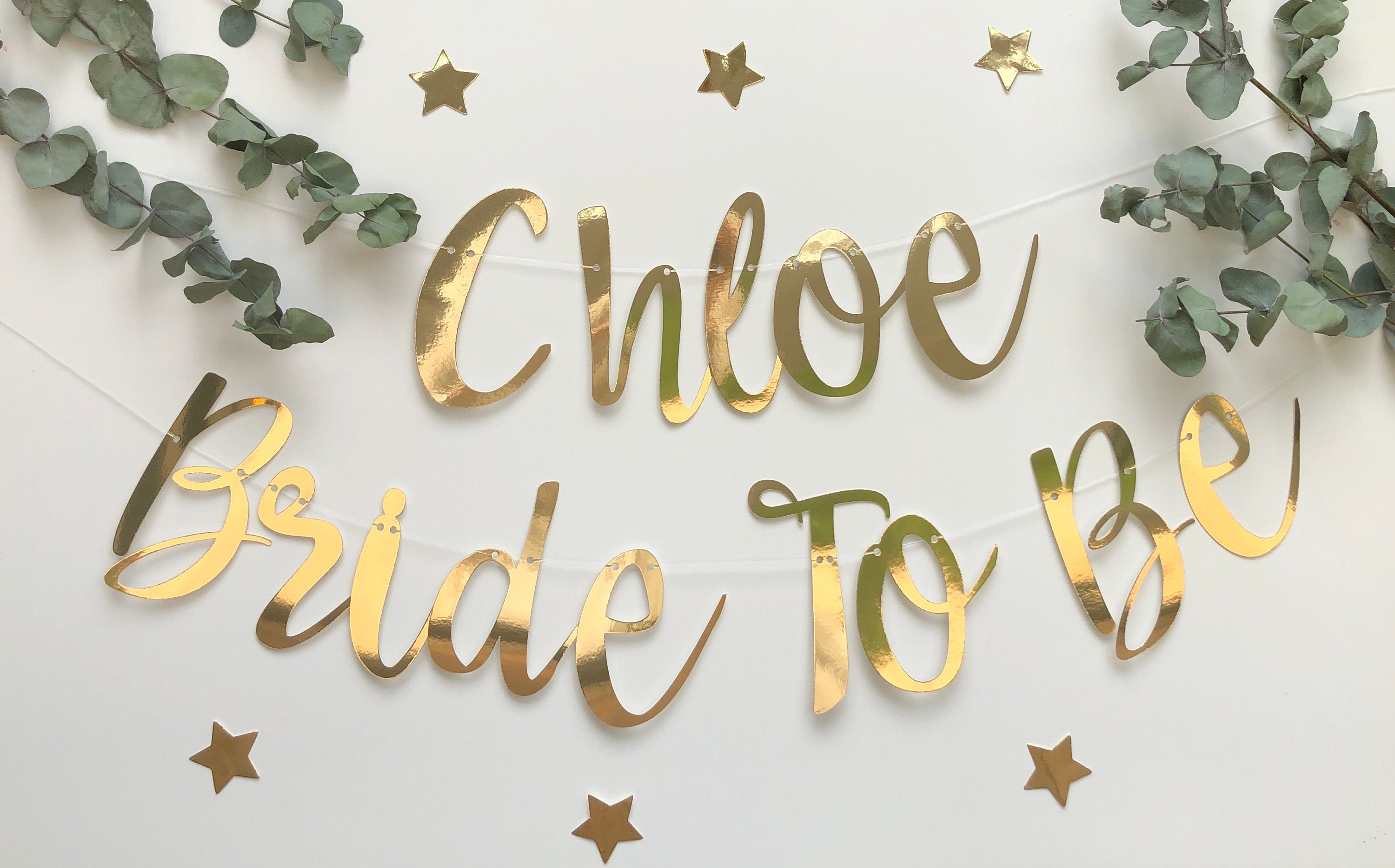 Gold Personalised Hen Party Banner Bridal Bunting Gold Hen Etsy UK