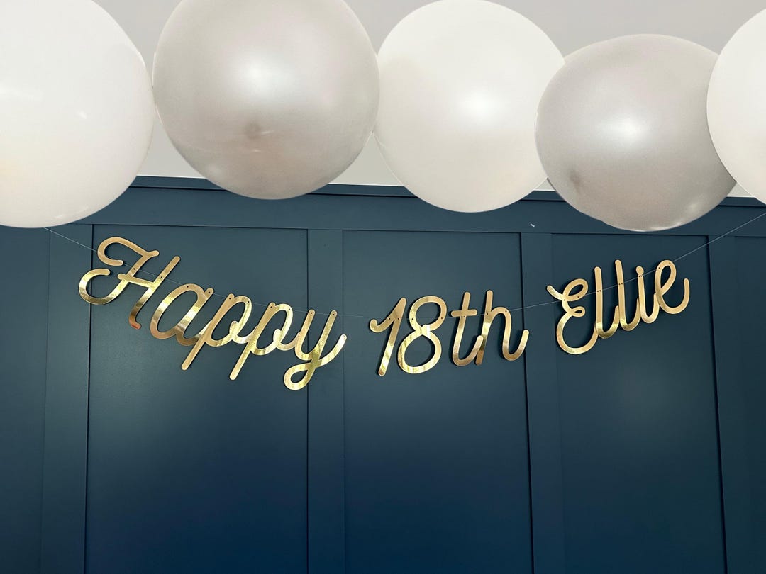 Gold Personalised (any Age/colour) 18th Backdrop, Turning 18 Banner ...