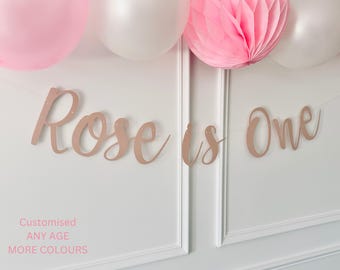 Personalised (any age/colour) 1st Birthday Banner, Turning One Banner, First Birthday Bunting, Custom Birthday Banner, Cake Smash Backdrop