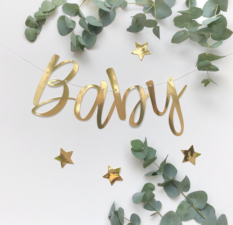 Gold Personalised any Colour Baby Shower Banner Gold Baby - Etsy UK