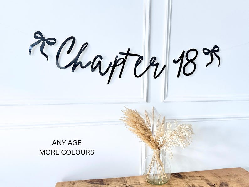 Birthday Sign (any age/colour) 30th Birthday Banner, Turning 30 Banner, 30th Birthday Bunting, Gold Banner, Birthday Decor, Chapter 30 Sign image 9