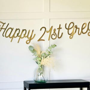 Pancarta de cumpleaños número 30 personalizada en dorado (cualquier edad/color), pancarta para cumplir 30 años, banderines para cumpleaños número 30, pancarta dorada, letrero de cumpleaños, cumpleaños número 30 imagen 4