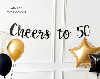 Any Age Custom Banner, Anniversary Banner Sign, 50th Birthday Sign, Birthday Backdrop, Sign, Personalised Banner, Birthday Decor, Turning 50