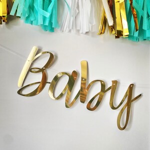 Gold Personalised (any Colour) Baby Shower Banner, Baby Shower Bunting ...