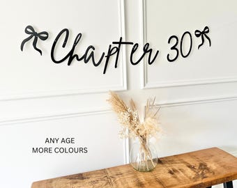 Birthday Sign (any age/colour) 30th Birthday Banner, Turning 30 Banner, 30th Birthday Bunting, Gold Banner, Birthday Decor, Chapter 30 Sign