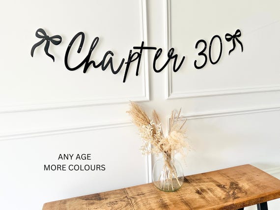 Birthday Sign (any age/colour) 30th Birthday Banner, Turning 30 Banner, 30th Birthday Bunting, Gold Banner, Birthday Decor, Chapter 30 Sign