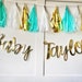 Gold Personalised any Colour Baby Shower Banner, Baby Shower Bunting ...