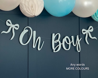 Baby Shower Banner, Oh Boy Sign, Baby Shower Bunting, Baby Shower Garland, Custom Baby Shower, Baby Shower Decor, Baby Sign