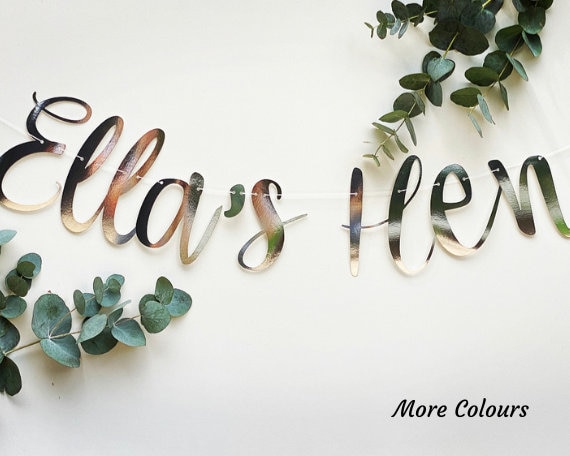 Personalised Hen Party Banner, Bridal Bunting, Hen Do, Rose Gold Hen Party Garland, Team Bride, Mrs to be banner, Miss to Mrs, Hen Sign