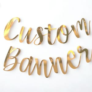 Custom Banner, Gold Custom Banner, Custom Bunting, Birthday Banner, Gold Name Bunting, Backdrop Sign, Personalised Banner, Birthday Decor
