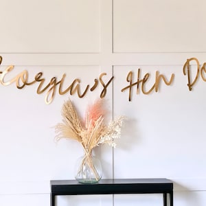 Personalised Hen Party Banner, Bridal Bunting, Hen Do Backdrop, Team Bride, Mrs to be banner, Miss to Mrs, Hen Party Sign, She Said Yes image 1