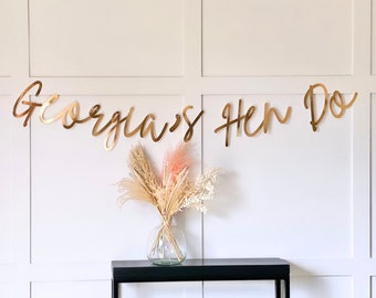 Personalised Hen Party Banner, Bridal Bunting, Hen Do Backdrop, Team Bride, Mrs to be banner, Miss to Mrs, Hen Party Sign, She Said Yes