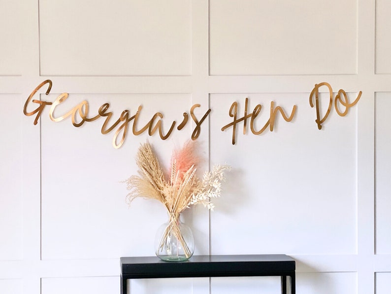 Personalised Hen Party Banner, Bridal Bunting, Hen Do Backdrop, Team Bride, Mrs to be banner, Miss to Mrs, Hen Party Sign, She Said Yes image 1