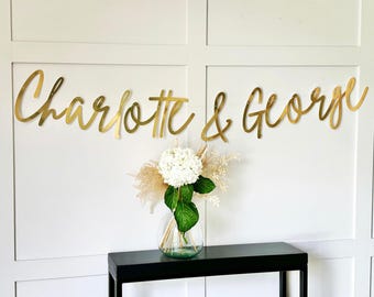 Personalised Wedding/Engagement Banner, Custom We're Engaged Sign, Custom Bunting, Engagement Banner, Name Bunting, Tying the knot Decor