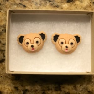 Duffy Earrings : Disney Duffy and Friends, Shellie Mae, Stella Lou, Gelatoni, Cookie Ann, Bold Large Studs Hypoallergenic 14k Gold  Jewelry