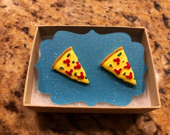 Mickey Pizza Earrings : Disney Snacks, Mickey Shaped Food, Mickey Mouse, Bold Large Studs Hypoallergenic 14k Gold  Jewelry