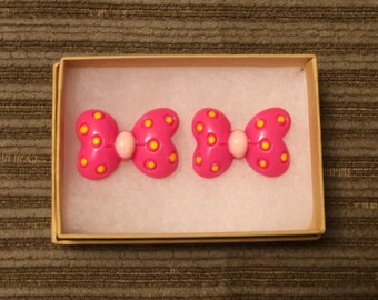 Minnie Mouse Bow Earrings : Disney Orecchini Borchie Ipoallergenico Bold Disney Style