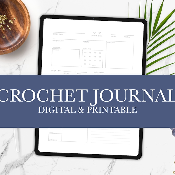 Crochet Project Journal for Project Notebooks or Digital Planners and Binders | Printable & Digital Versions | Clean and Simple Design