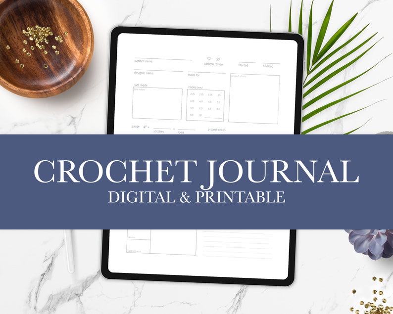 Crochet Project Journal for Project Notebooks or Digital Planners and Binders | Printable & Digital Versions | Clean and Simple Design 