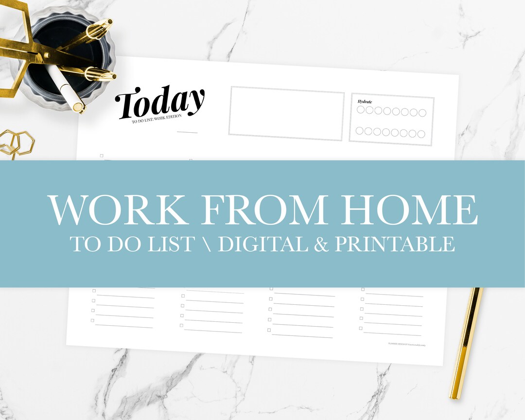 Work From Home | to Do List Home Planner Edition | Clean & Simple ...