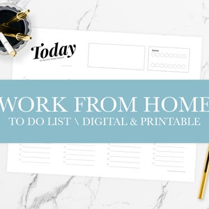 Thuiswerken | To Do List Home Planner Edition | Schone & eenvoudige digitale planner en afdrukbaar