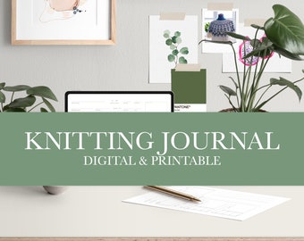 Knitting Journal for Project Notebooks or Digital Planners and Binders | Printable & Digital Versions | Clean and Simple Design