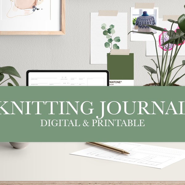 Knitting Journal for Project Notebooks or Digital Planners and Binders | Printable & Digital Versions | Clean and Simple Design
