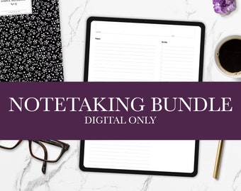 Digital Note-taking Templates for Students, Meetings, and Work From Home | Digital Only