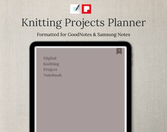 Digital Knitting Project Planner - Ultimate Project Organizer for Knitters | Rich Sable Color