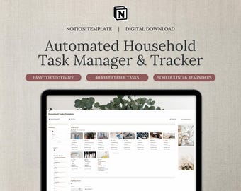 Notion Template - Automated Chore Charts – Your personal home management assistant for chores and home maintenance | Digital Download