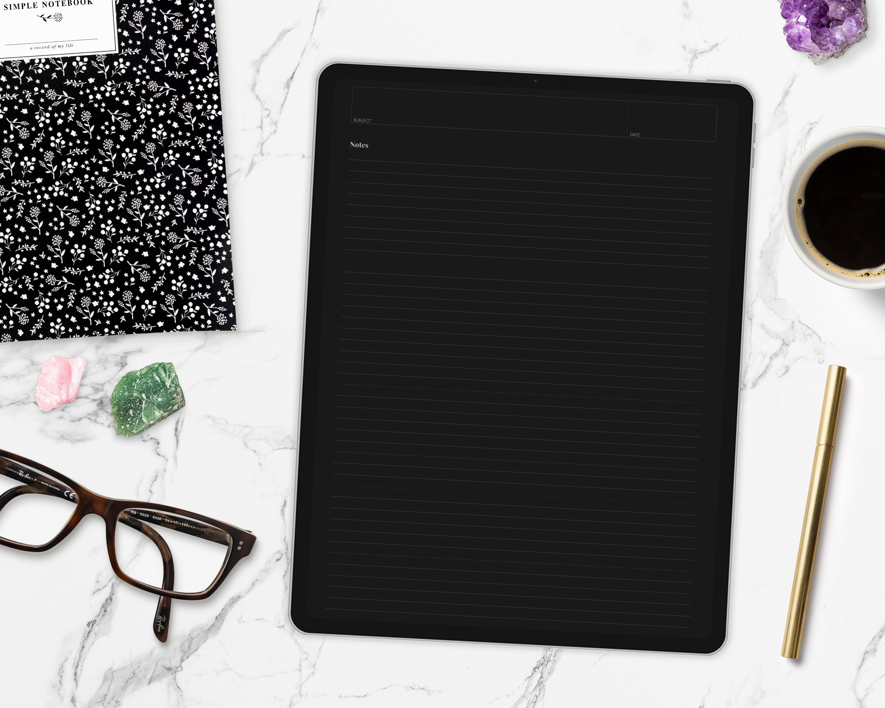 Highcontrast Digital Notetaking Templates for Students, Meetings, and