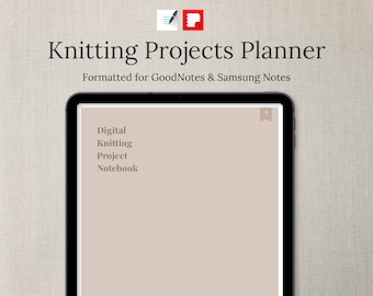 Digital Knitting Project Planner - Ultimate Project Organizer for Knitters | Neutral Tan Color