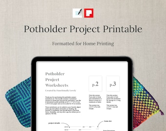 Crafters' Potholder Loom Project Worksheet - Keep Your Creations Organized!