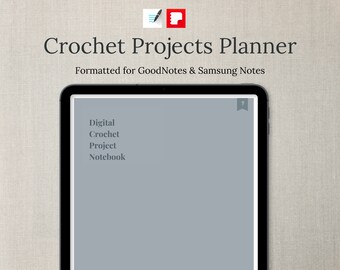 Digital Crochet Project Planner - Ultimate Project Organizer for Crochet | Whale Blue Color