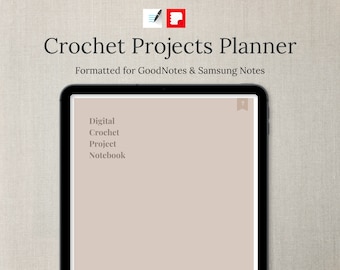 Digital Crochet Project Planner - Ultimate Project Organizer for Crochet | Neutral Tan Color