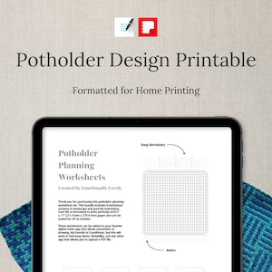 Crafters&#39; Potholder Loom Design Planning Worksheet - Keep Your Creations Organized!