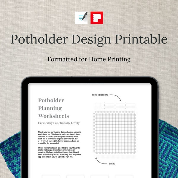 Crafters' Potholder Loom Design Planning Worksheet - Keep Your Creations Organized!