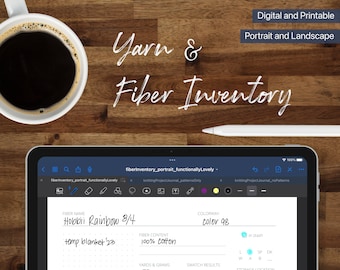 Yarn Journal | Track Fiber Inventory with Digital & Printable Worksheets