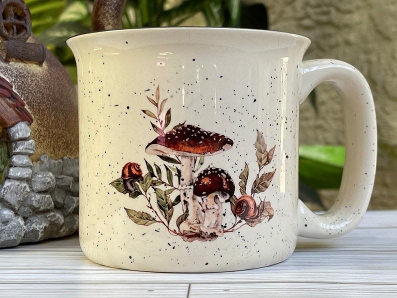 Mushroom Mug Cottagecore Mug Mushroom Ceramic Mug Mushroom Etsy