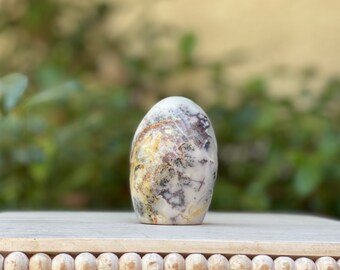 Dendritic Opal Freeform: Flat Based Crystal Home Decor