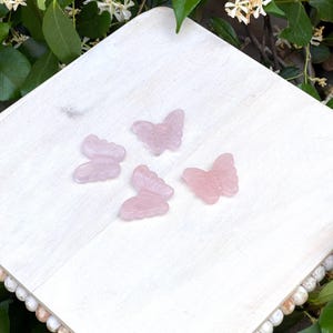 Rose Quartz 1.5 inch Crystal Butterfly, Gemstone Butterfly, Crystal Carvings, Home Decoration, Crystal Gifts, Mothers Day, Butterflies decor