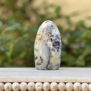 Beautiful Dendritic Opal Freeform, Flat Base Freestanding Dendritic Opal, Crystal Home Decor, Crystal Gift