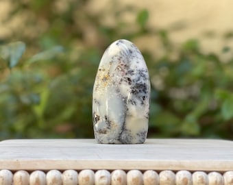 Dendritic Opal Freeform: Flat Base Crystal Home Decor